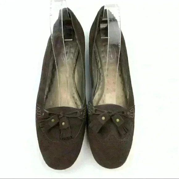 Talbots flats size 9 N brown suede tassel loafers - Picture 3 of 13
